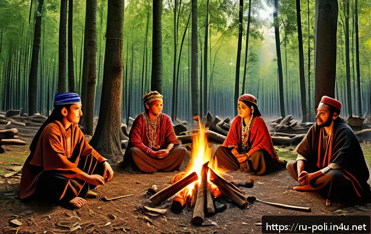근대 민족국가 형성 - A detailed historical scene depicting early tribal alliances in Eurasia during ancient times, showin...